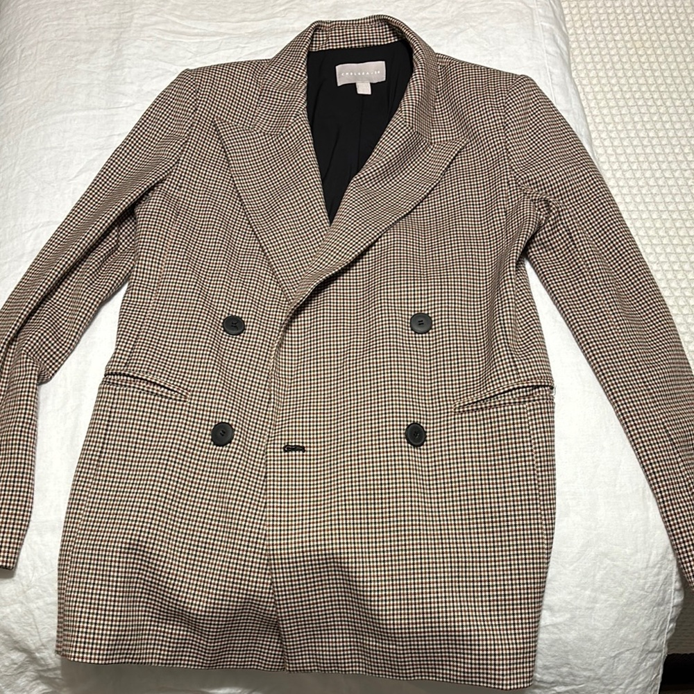 Zara Checkered Double-Breasted Blazer
